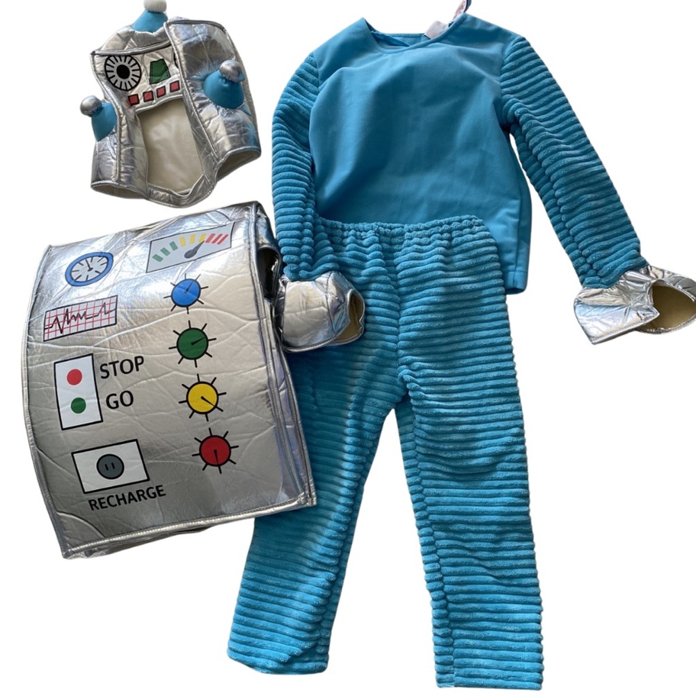 Blue and Silver Robot Costume Set